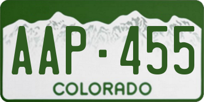 CO license plate AAP455