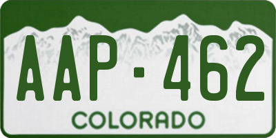 CO license plate AAP462