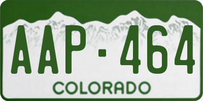 CO license plate AAP464