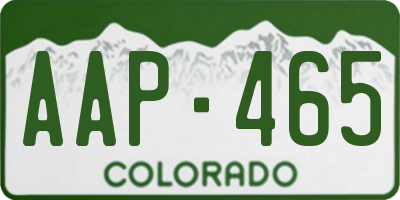CO license plate AAP465