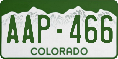 CO license plate AAP466
