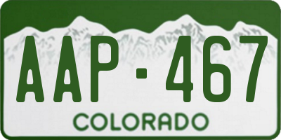 CO license plate AAP467