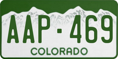 CO license plate AAP469