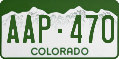 CO license plate AAP470