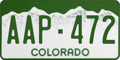 CO license plate AAP472