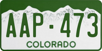 CO license plate AAP473