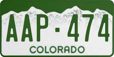 CO license plate AAP474