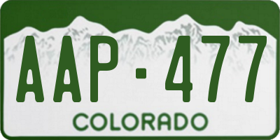 CO license plate AAP477
