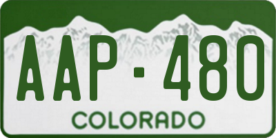 CO license plate AAP480