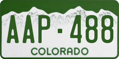 CO license plate AAP488