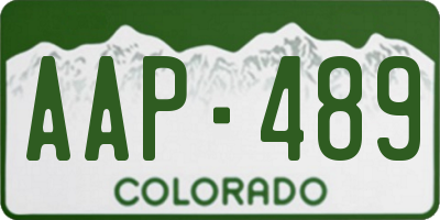 CO license plate AAP489