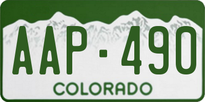 CO license plate AAP490