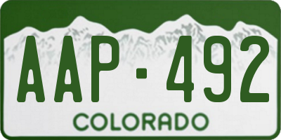 CO license plate AAP492