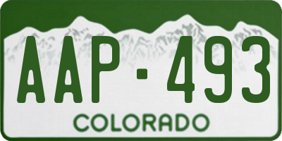 CO license plate AAP493