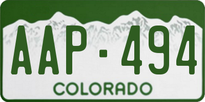 CO license plate AAP494
