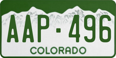 CO license plate AAP496