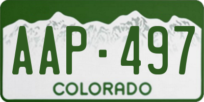 CO license plate AAP497
