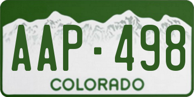 CO license plate AAP498