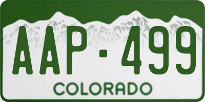 CO license plate AAP499