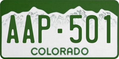 CO license plate AAP501