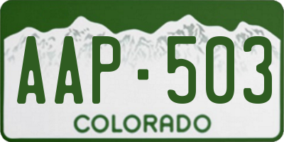 CO license plate AAP503