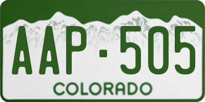 CO license plate AAP505