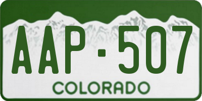 CO license plate AAP507