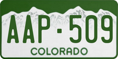 CO license plate AAP509