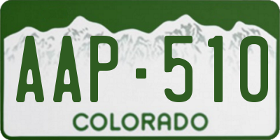 CO license plate AAP510