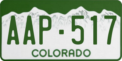CO license plate AAP517