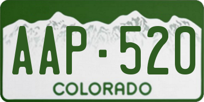 CO license plate AAP520