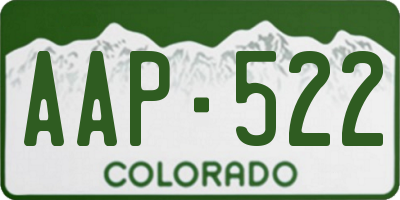 CO license plate AAP522