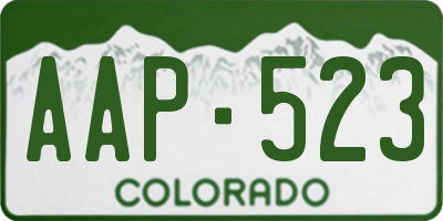 CO license plate AAP523