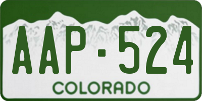 CO license plate AAP524