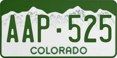 CO license plate AAP525