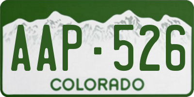 CO license plate AAP526
