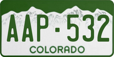 CO license plate AAP532