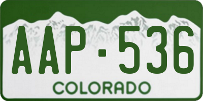 CO license plate AAP536