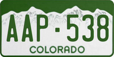 CO license plate AAP538