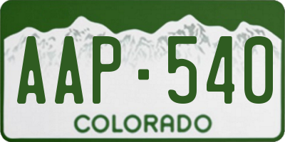 CO license plate AAP540