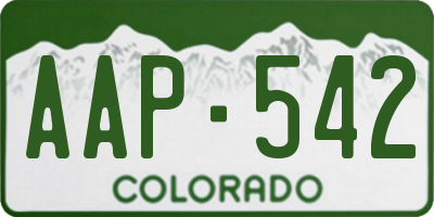 CO license plate AAP542