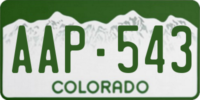 CO license plate AAP543