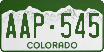 CO license plate AAP545