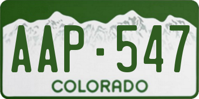 CO license plate AAP547