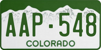 CO license plate AAP548