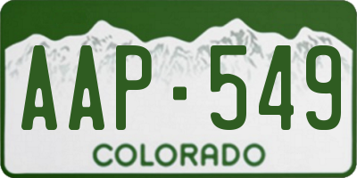 CO license plate AAP549