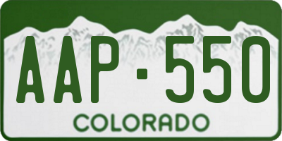 CO license plate AAP550