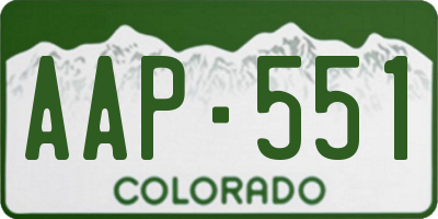 CO license plate AAP551