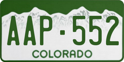 CO license plate AAP552