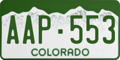 CO license plate AAP553